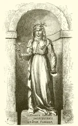 Statue of Clemence Isaure in the Room of Jeux Floraux in Toulouse