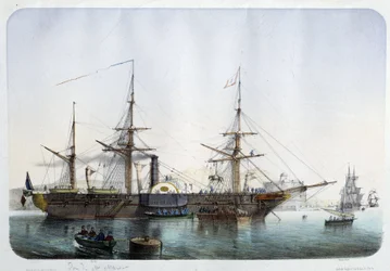 Steam Frigate in the Harbor of Toulon, Circa 1850