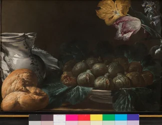Still Life with Plate of Figs, Jug, Flowers and Bread