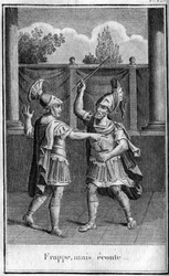Strike, but listen, response made by Alcibiades, Athenian statesman and strategist to the threats of Eurybiades. In 
