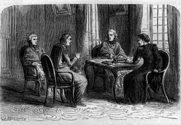 Superior Council of the Jesuites under the pontificate of Pope Gregoire XVI (between 1831 and 1846). Engraving in “Histoire des Papes-Rois-Queen and Empereurs a travers les centuries” by Maurice Lachatre