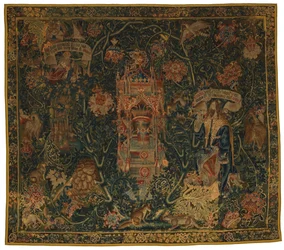 Tapestry, God The Father Appearing to Moses (one of set of six Sibyls) called the 