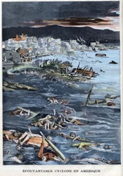 Terrible cyclone in Galveston, Texas, America in 1900 - in Le Petit Parisien