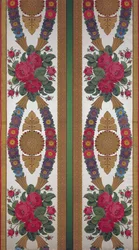 Textile with garlands of daisies and bouquets of roses by Cousin and Bony, Bissardon, Lyon, 1811