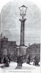 The 1st Gaslamp in Paris at Place du Carrousel in 1818