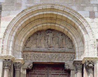The Ascension, tympanum from the Porte Miegeville, c.1120