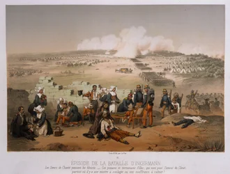 The Battle of Inkermann on 5th November, 1854, from War in the Crimea, published by Lemercier et Cie, Paris, 1856