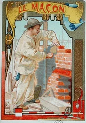 The Bricklayer, illustration from a book on the crafts. c.1899