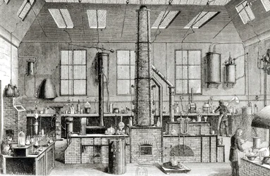 The Chemistry Laboratory of a School in Paris, from Almanach du Magasin Pittoresque, 1870