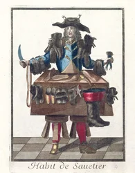 The Cobbler, an allegorical costume design, after an image engraved by one of the Larmessin family, c.1640-84