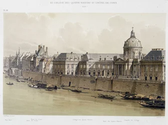 The College of the Four Nations and the Hôtel de Conti in 1689 - in "Paris through the Ages", late 19th century