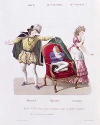The Count Discovers Cherubin, Act I Scene 9 from The Marriage of Figaro by Pierre Augustin Caron de Beaumarchais
