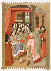 The Court of Mary of Anjou (1404-63) facsimile of a miniature from 