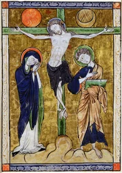 The Crucifixion, from a Psalter, c.1215