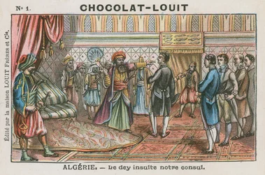 The Dey of Algiers insulting the French consul, Algeria