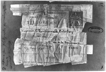 The Dreyfus Affair, 22 December 1894, telegram sent to Commandant Esterhazy