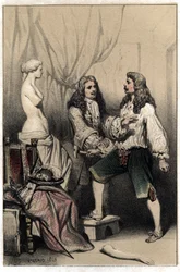 The French sculptor Pierre Puget apprehended to break his Venus following the mediocre proposal by his sponsor. Plate taken from 