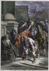 The Gauls in Rome - engraving from The history of France told to my grandchildren by Francois Guizot - 1872-1876