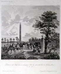 The Meeting between Napoleon and Pope Pius VII in the Forest of Fountainbleau, engraved by A. Pilinski