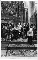 The Mother Superior is Exorcised by Barre, Illustration for the Possessed of Loudun in Les Mysteres de la Science by Louis Figuier, 1886