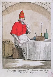 The Pope eating Roquefort cheese, 1791