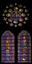 The Prophet Hosea; Another Figure, the Arms of Mauclerc; Virgin and Child Above