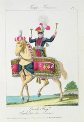 The Royal Guard: a Kettledrummer of the Lancers, plate from French Troops