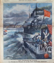 The Russian Mutiny in the Black Sea and the Bombardment of Sebastopol, illustration from Le Petit Parisien, 1905