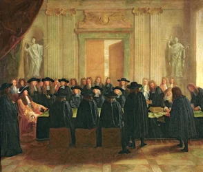 The Seal Held by Louis XIV before Members of the State Council and the Court of Appeal in 1672