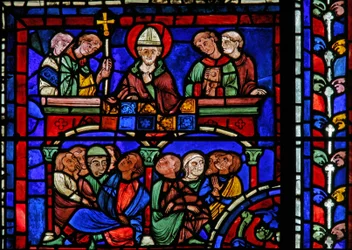 The St Martin window: the saint preaching