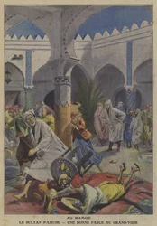 The Sultan of Morocco amusing by playing a joke on his Grand Vizier