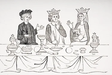 The Table of a Baron in the 13th Century, after a miniature from 
