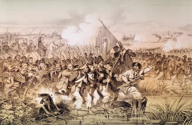The Turkish Army Under the Command of Omar Pasha Crossing the Ingour, 6th September 1855