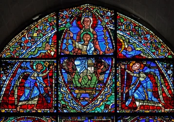 The Virgin Mary Enthroned and Christ Child with Two Angels