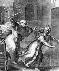 The Young Thomas Aquinas Chases a Temptress from his Room