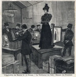 The application of X-rays has customs: verification of packages and examination of fraudsters. In 