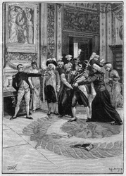 The arrest of the Count of Neipperg (1775-1829) by order of Napoleon I (1769-1821). Illustration of 