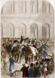 The basket of the Paris Stock Exchange in 1857