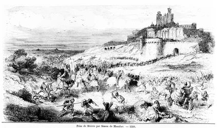 The capture of Béziers by Simon de Montfort on July 22, 1209