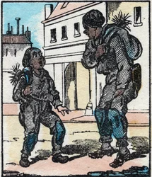The chimney sweep. Engraving in 