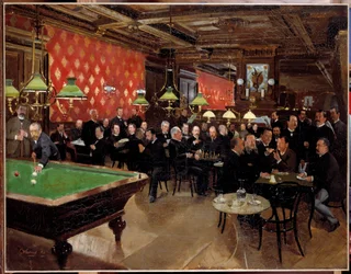 The circle of the republican union: members of the republican union met at the cafe to chat, play billiards at the time of the 3rd Republic