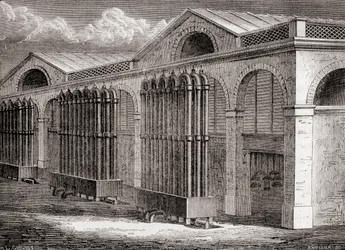 The coal gas condenser plant at La Villette, Paris, France in the 19th century, from 