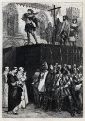 The execution of Conradin (or Conrad of Hohenstaufen) King of Sicily and Duke of Swabia (1252-1268) by order of Charles of Anjou after the battle of Tagliacozzo in 1268 (Execution of Conradin (or Conrad the younger), last Staufer king of Sicily, following