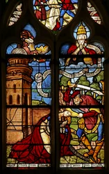 The Execution of St Barbara; God the Father Above as a Pope