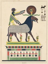 The god Amon-Ra, illustration from Pantheon egyptien: collection of mythological characters of ancient Egypt, by Jean-Francois Champollion, published c.1986