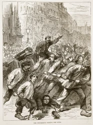 The insurgents seizing the guns, March 1871, illustration from Cassells History of the War between France and Germany, 1870-1871