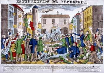 The Insurrection of Frankfurt on 3 April 1833, Capital of the German Confederation. Picture of Epinal