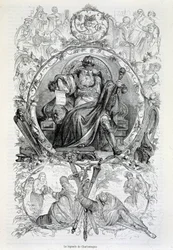 The legend of Charlemagne, engraving