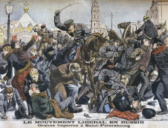 The liberal movement in Russia, violent scuffles in St. Petersburg