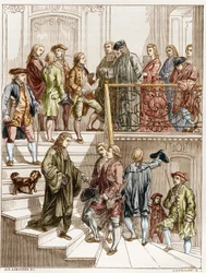 The philosophers of the 18th century in the staircase of Voltaire (François Marie Arouet known as Voltaire)